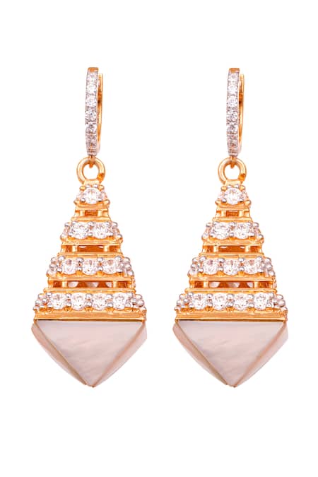 Prata Pyramid Dangler Earrings 