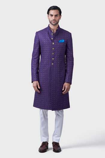 Raghavendra Rathore Jodhpur Purple Silk Zari Bharatpur Achkan Online at Aza Fashions Raghavendra Rathore Jodhpur_Purple Silk Zari Bharatpur Achkan _Online_at_Aza_Fashions