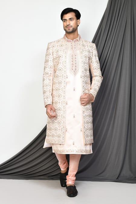 Aryavir Malhotra Vintage Embroidered Sherwani & Kurta Set 