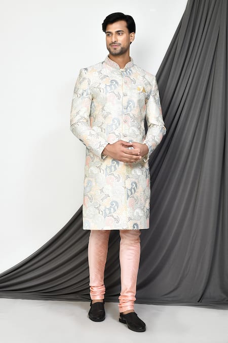 Aryavir Malhotra Resham & Sequin Embroidered Sherwani 