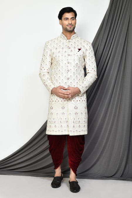 Aryavir Malhotra Hand Embroidered Sherwani & Pant Set 