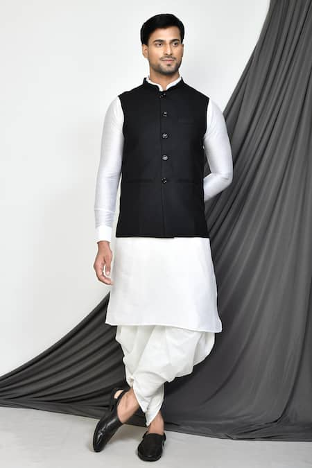 Aryavir Malhotra Solid Nehru Jacket & Kurta Set 