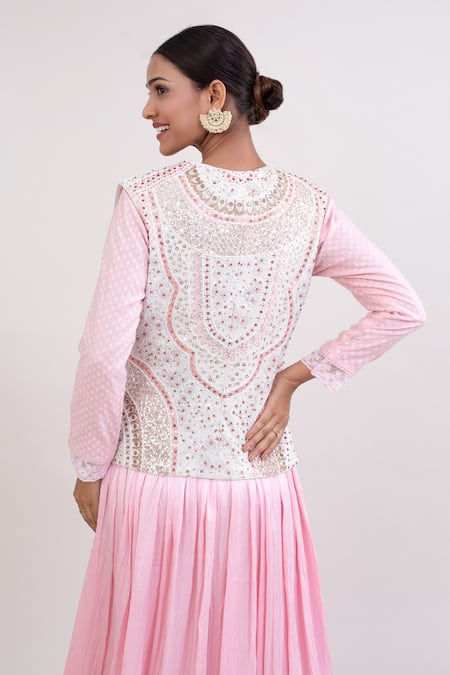 Monika Mathuria Datta Woven Floral Anarkali Churidar Set 