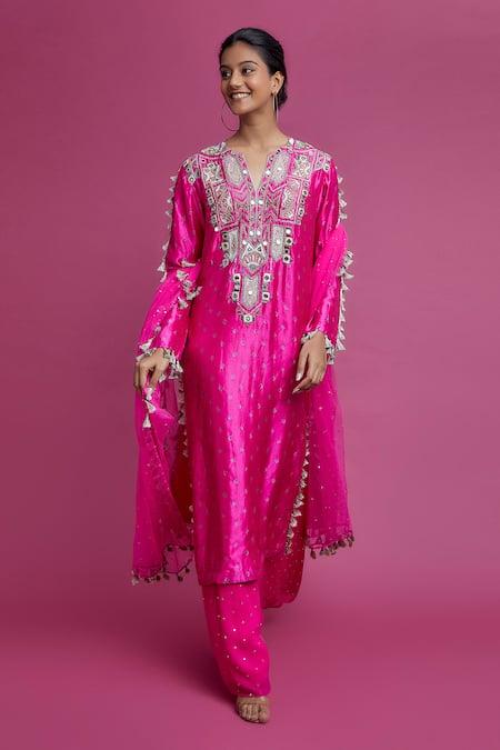 Payal Singhal Bandhani Woven Kurta Palazzo Set 