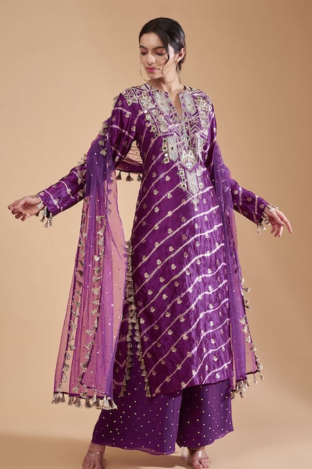 Payal Singhal Stripe Woven Kurta Palazzo Set 