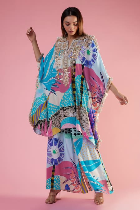 Payal Singhal Tropical Print Kaftan & Palazzo Set 