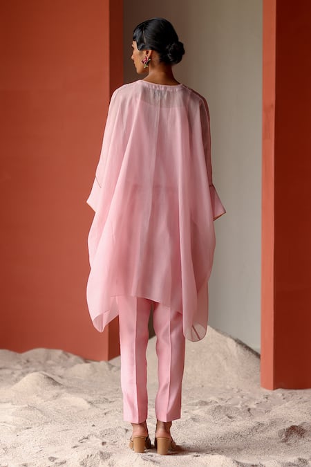 Shop Shikha Mehta Purple Chanderi, Silk, Cotton Mirrors, Nivi Asymmetric Tunic Pant Set at Aza Fashions Shop_Shikha Mehta_Purple Chanderi, Silk, Cotton Mirrors, Nivi Asymmetric Tunic Pant Set _at_Aza_Fashions