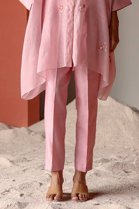 Shikha Mehta Purple Chanderi, Silk, Cotton Mirrors, Nivi Asymmetric Tunic Pant Set Online at Aza Fashions Shikha Mehta_Purple Chanderi, Silk, Cotton Mirrors, Nivi Asymmetric Tunic Pant Set _Online_at_Aza_Fashions