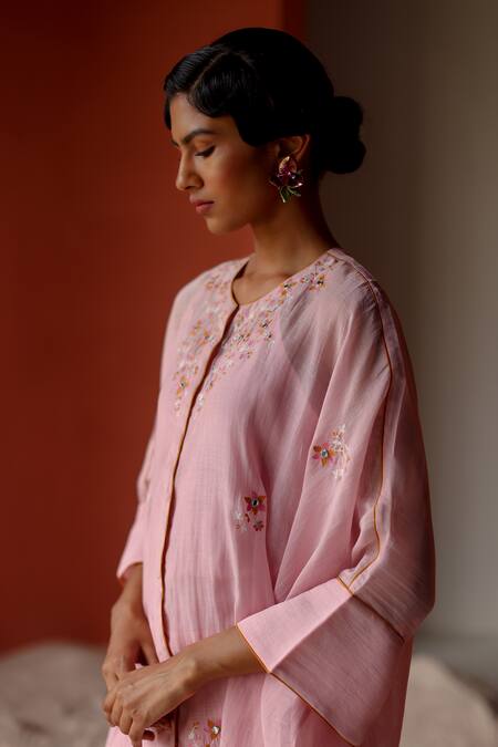 Shikha Mehta Purple Chanderi, Silk, Cotton Mirrors, Nivi Asymmetric Tunic Pant Set at Aza Fashions Shikha Mehta_Purple Chanderi, Silk, Cotton Mirrors, Nivi Asymmetric Tunic Pant Set _at_Aza_Fashions