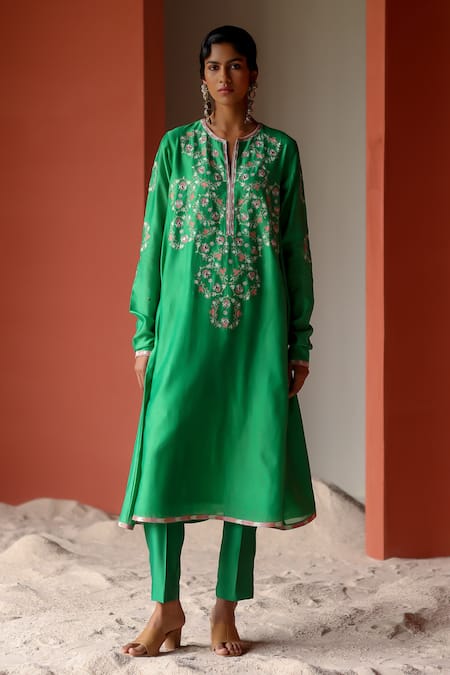 Shikha Mehta Sabrina Flared Side Panel Kurta Pant Set 