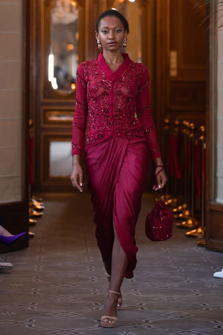 Maroon skirt shop jacket