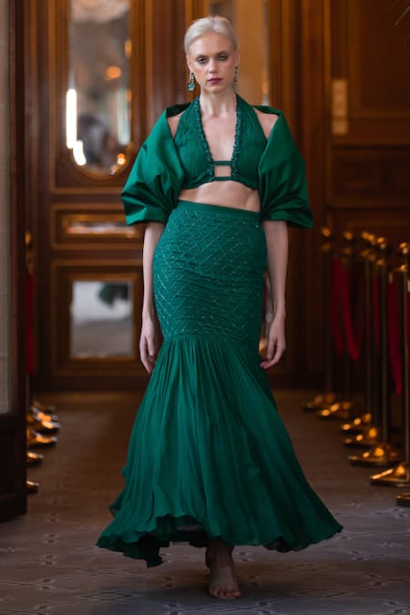 Chhavvi Aggarwal Cutdana Embroidered Lehenga Blouse Set 