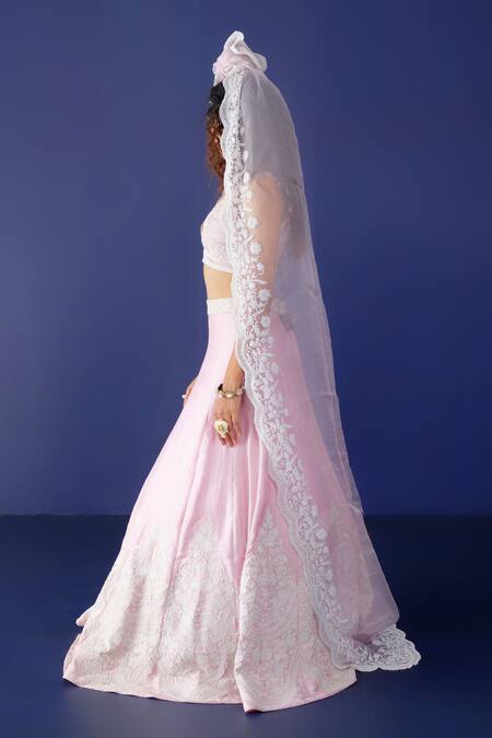 Buy Ridhimaa Gupta Pink Silk Organza, Viscose, Cotton Embroidery Khayal Adda Resham Lehenga Set Online at Aza Fashions Buy_Ridhimaa Gupta_Pink Silk Organza, Viscose, Cotton Embroidery Khayal Adda Resham Lehenga Set _Online_at_Aza_Fashions