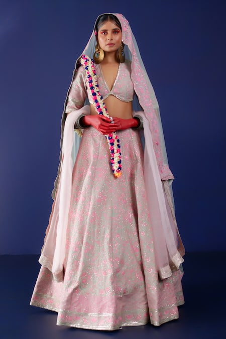 Ridhimaa Gupta Sindoori Resham Embroidered Bridal Lehenga Set 