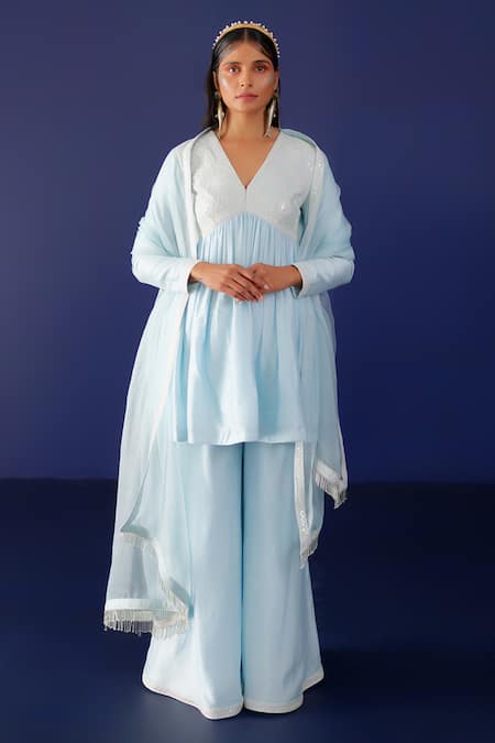 Ridhimaa Gupta Anjum Embroidered Yoke Anarkali Pant Set 