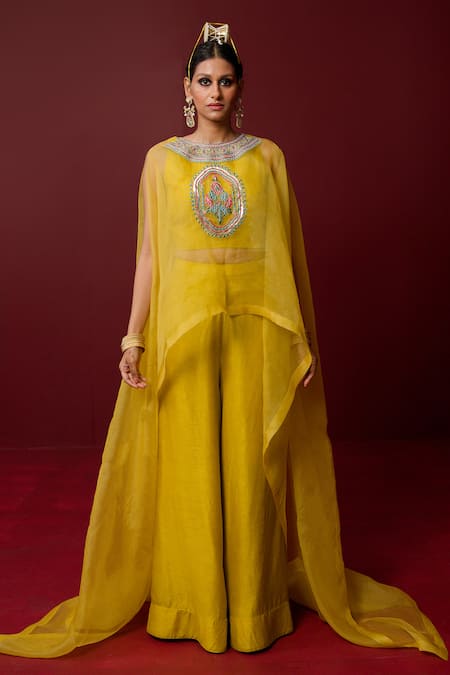 Ridhimaa Gupta Savitri Hand Embroidered Cape Pant Set 