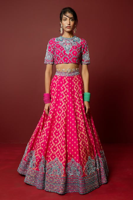Ridhimaa Gupta Kaushika Bandhani Pattern Bridal Lehenga Set 