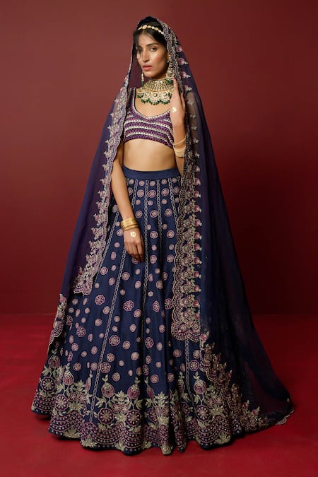 Ridhimaa Gupta Niranjana Butti Embroidered Bridal Lehenga Set 