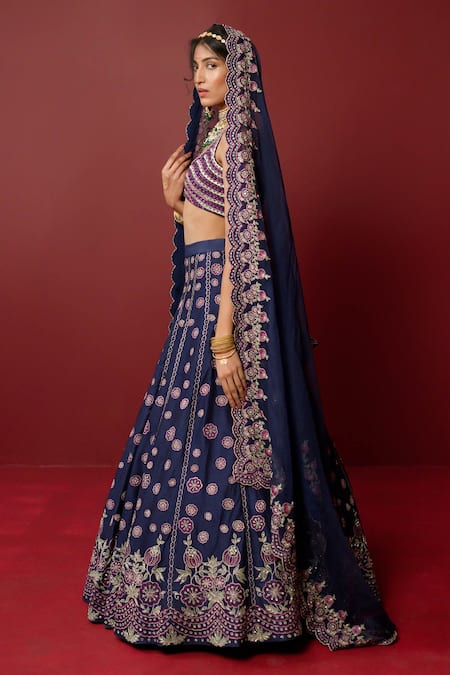 Ridhimaa Gupta Niranjana Butti Embroidered Bridal Lehenga Set 