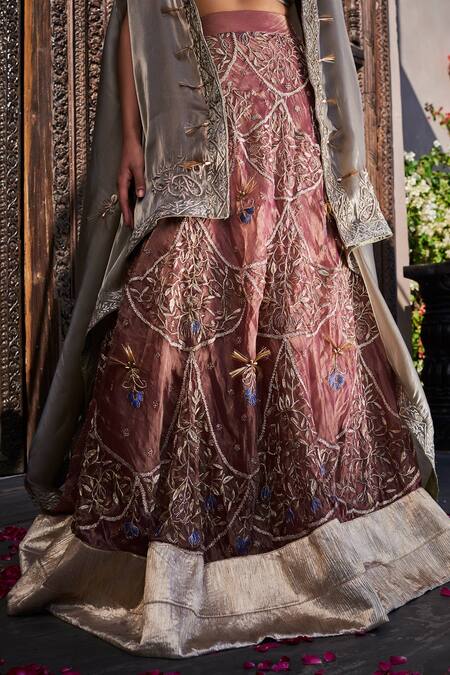 Buy tara thakur Pink Tissue Diamonds, Embroidery Sweetheart Neck Blouse Lehenga Set Online at Aza Fashions Buy_tara thakur_Pink Tissue Diamonds, Embroidery Sweetheart Neck Blouse Lehenga Set _Online_at_Aza_Fashions