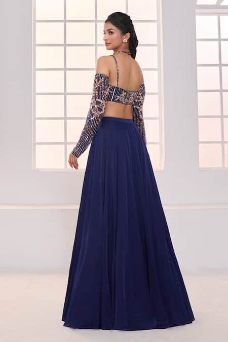 Masumi Mewawalla X AZA Floral Sequin Embroidered Lehenga Set 