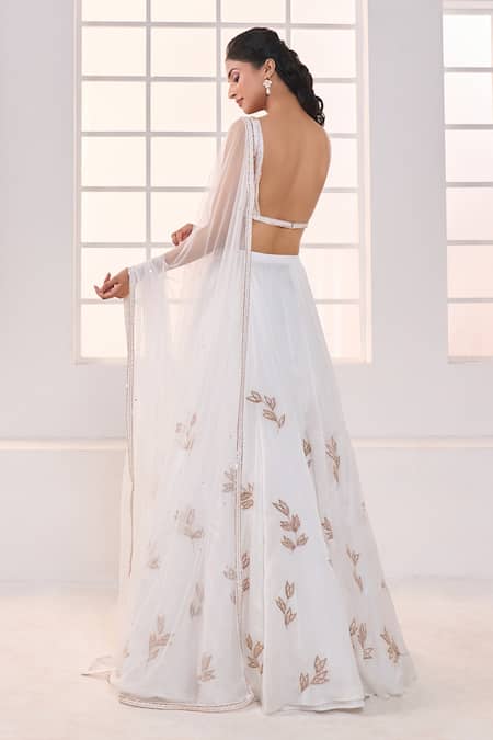 Masumi Mewawalla X AZA Leaf Motif Embroidered Lehenga Set 