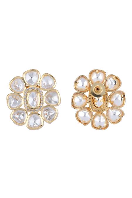 Buy_Auraa Trends_Gold Plated Diamonds, Stones Kundan Embellished Layered Necklace Set 