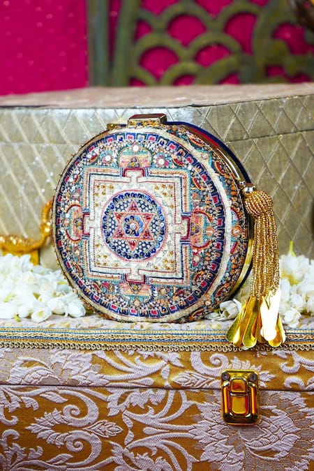 Puneet Gupta Mandala Sitara Pattern Clutch 
