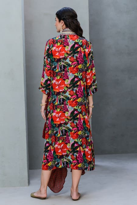 Rishi and Vibhuti Geometric Print Kaftan 