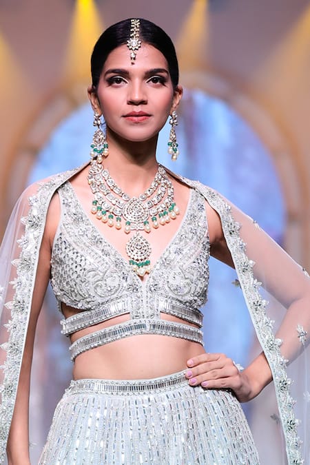 Neeta Lulla Ariana Crystal Embroidery Bridal Lehenga Set 