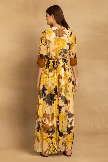 Reena Sharma Rhea Floral Print Maxi Dress 