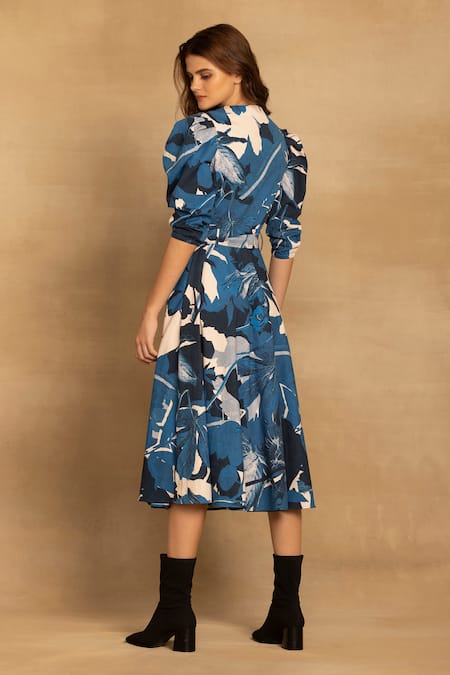 Reena Sharma Sara Floral Print Wrap Dress 