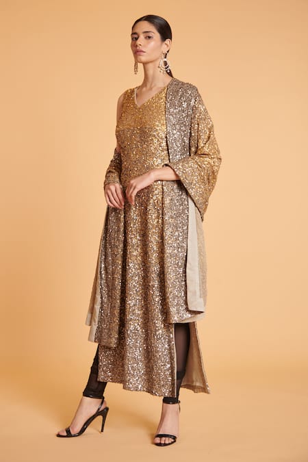 Siddartha Tytler Gradient Sequin Embellished Dupatta 