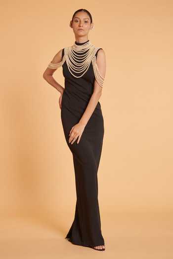 Siddartha Tytler Pearl Embellished Gown 