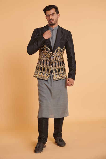 Siddartha Tytler Embroidered Jacket With Kurta Set 