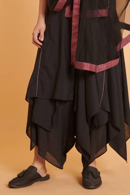 Buy Siddartha Tytler Black Linen, Net Embroidery Draped Kurta And Flap Dhoti Pant Set Online at Aza Fashions Buy_Siddartha Tytler_Black Linen, Net Embroidery Draped Kurta And Flap Dhoti Pant Set _Online_at_Aza_Fashions