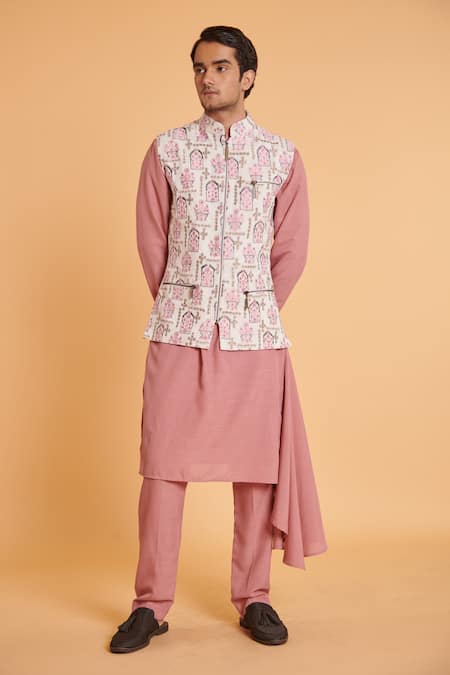 Siddartha Tytler Thread Embroidered Bundi & Kurta Set 