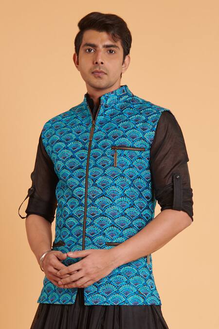 Siddartha Tytler_Blue Silk Embroidery Thread Bundi _Online_at_Aza_Fashions