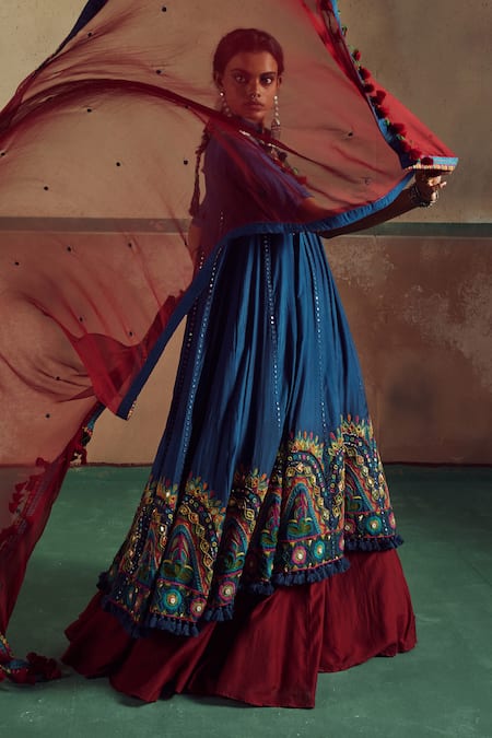 Zariya The Label Sheesha Gardenia Anarkali Lehenga Set 