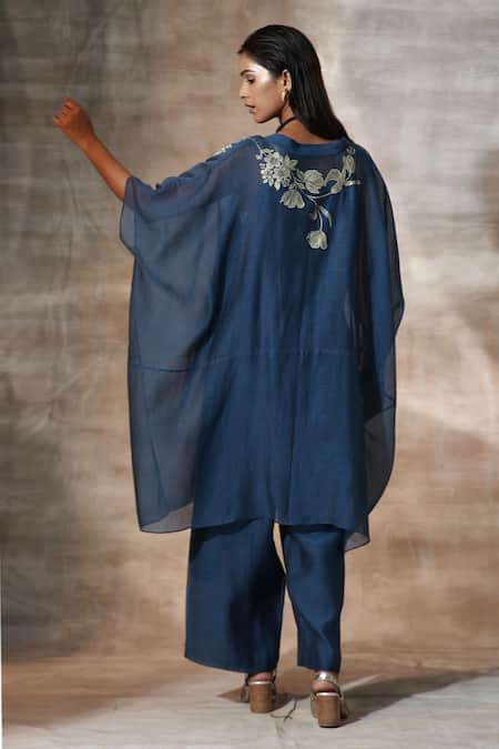 Neeta Bhargava Placement Floral Pattern Kaftan With Palazzo 