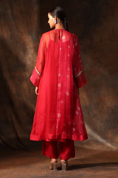 Neeta Bhargava Bandhani Print A-Line Kurta Pant Set 