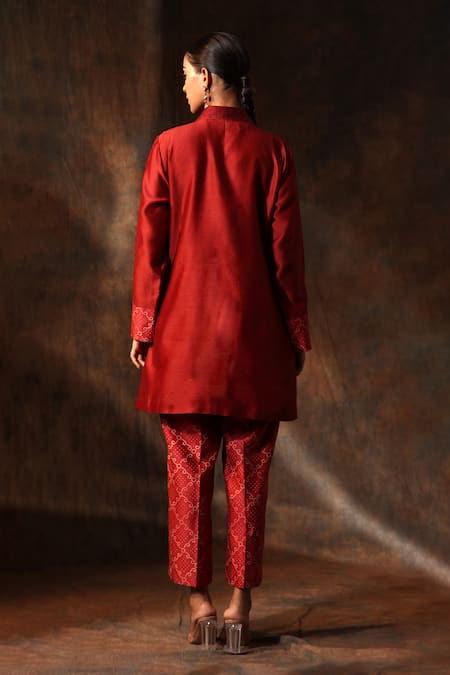 Neeta Bhargava Bandhani Print Bodice Tunic With Pant 