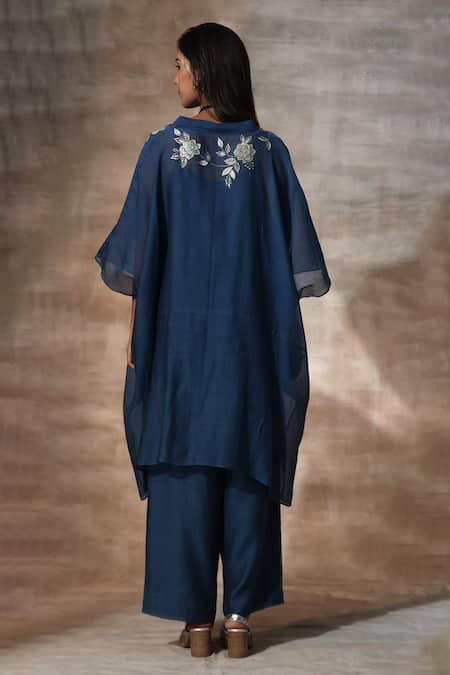 Neeta Bhargava Floral Hand Painted Kaftan With Palazzo 