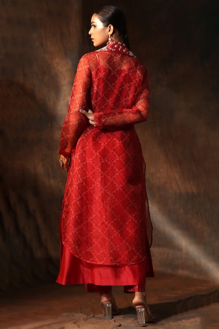 Neeta Bhargava Bandhani Print Jacket Pant Set 