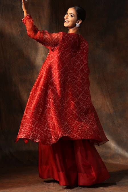 Neeta Bhargava Bandhani Print Kurta Sharara Set 