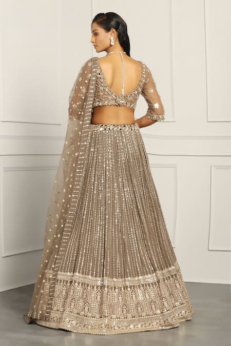 Meenagurnam Sequin Embroidered Lehenga Set 