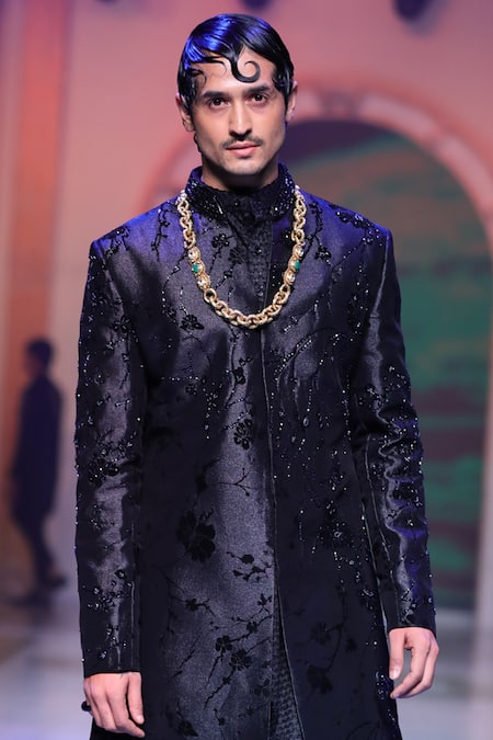 Neeta Lulla Kaveh Floral Embossed Sherwani Set 