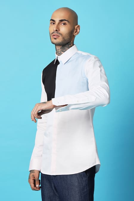 Sahil Aneja_Multi Color Cotton Fourway Check Block Shirt_Online_at_Aza_Fashions