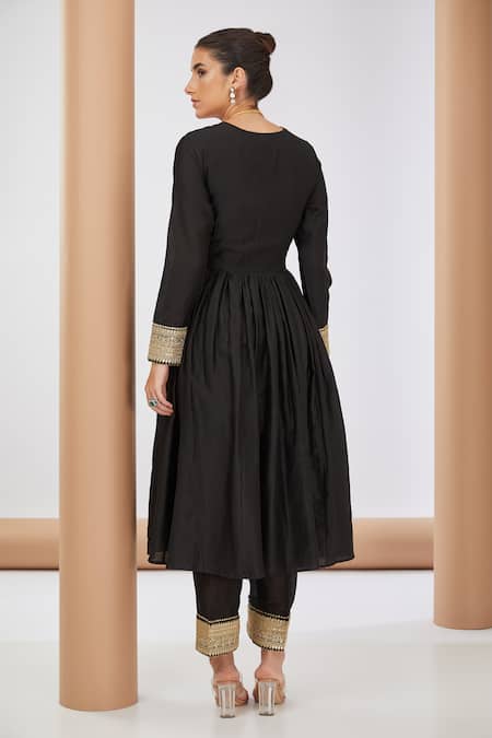 Neha Khullar Chanderi Silk Angarkha Anarakali Pant Set 