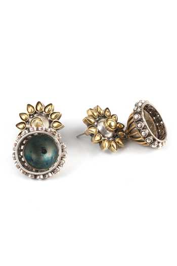 Buy Sangeeta Boochra Gold Plated Crystals Carved Work Jhumka Earrings Online at Aza Fashions Buy_Sangeeta Boochra_Gold Plated Crystals Carved Work Jhumka Earrings _Online_at_Aza_Fashions